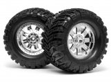 #4726 MOUNTED SUPER MUDDERS TIRE 165x88mm on RINGZ WHEEL SHINY CHROME