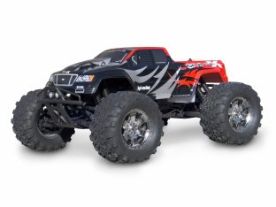 #7768 - NITRO GT-2 TRUCK PAINTED BODY (BLACK/RED/SILVER)